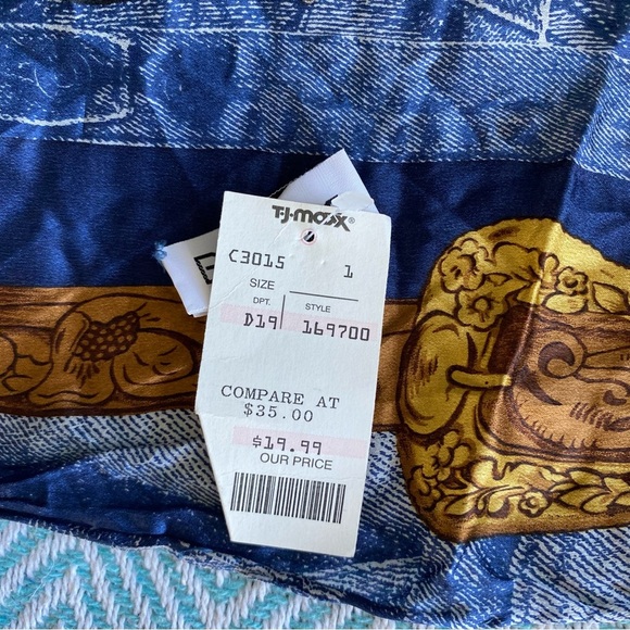 RARE NWT Bill Blass Vintage Silk Square Motorcycle Scarf NOS Deadstock Biker - Picture 4 of 5